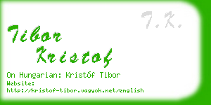 tibor kristof business card